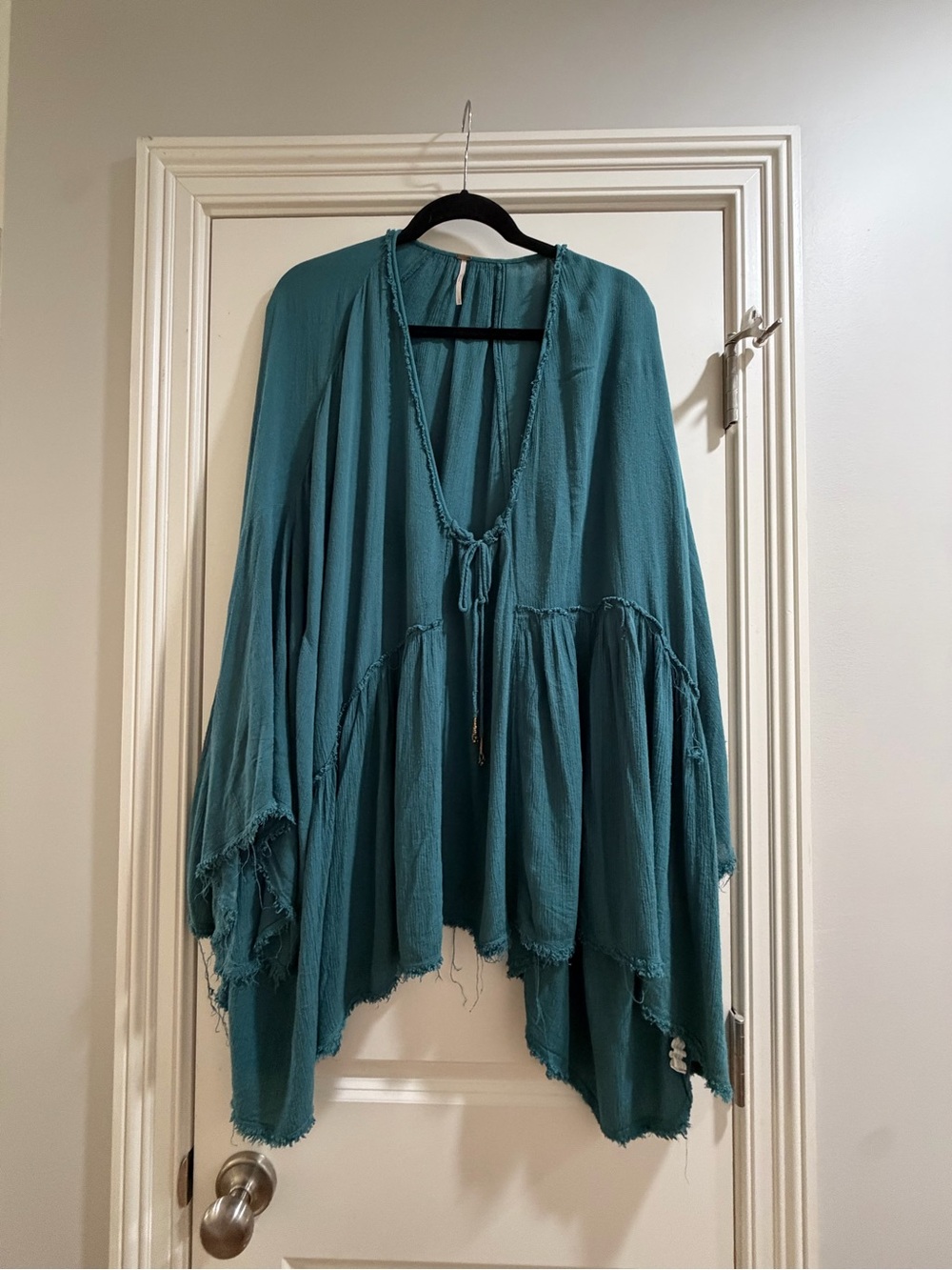 Free People Teal Flowing Boho Tunic